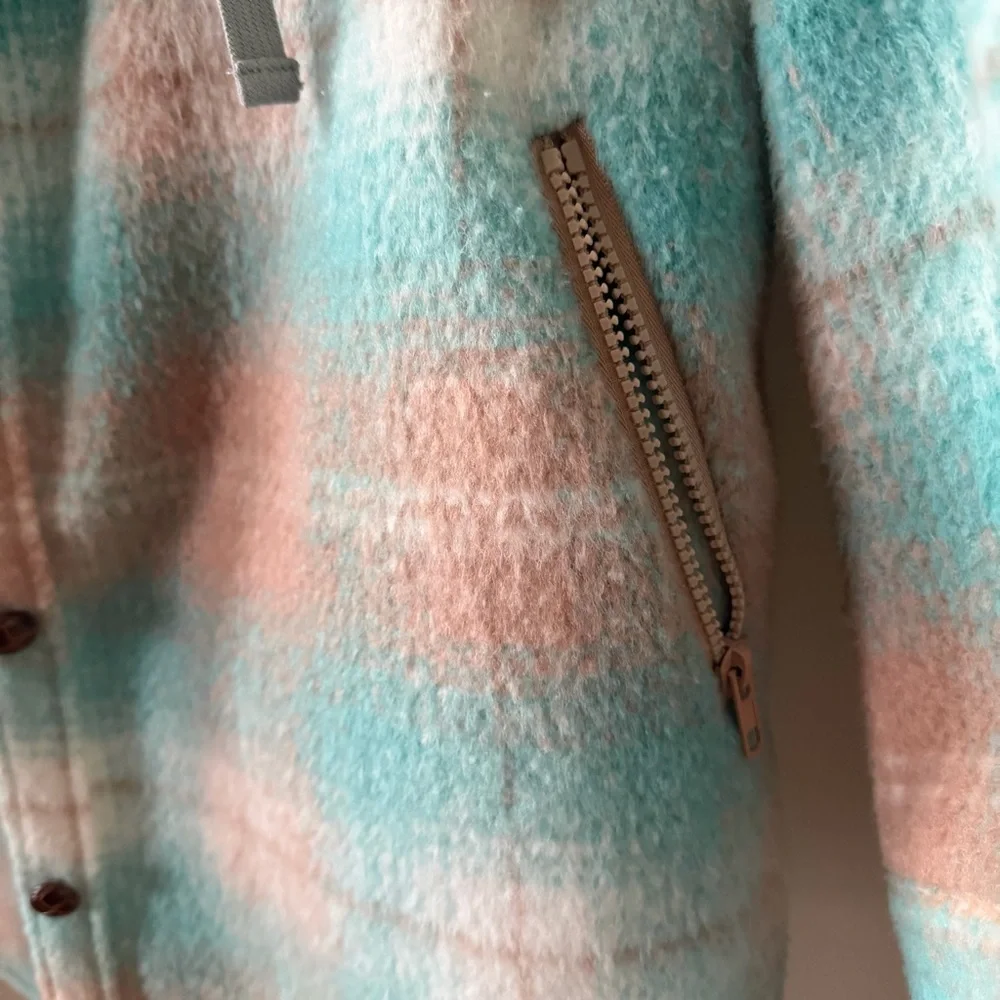 Allie Rose Hooded Plaid Shacket - Size L